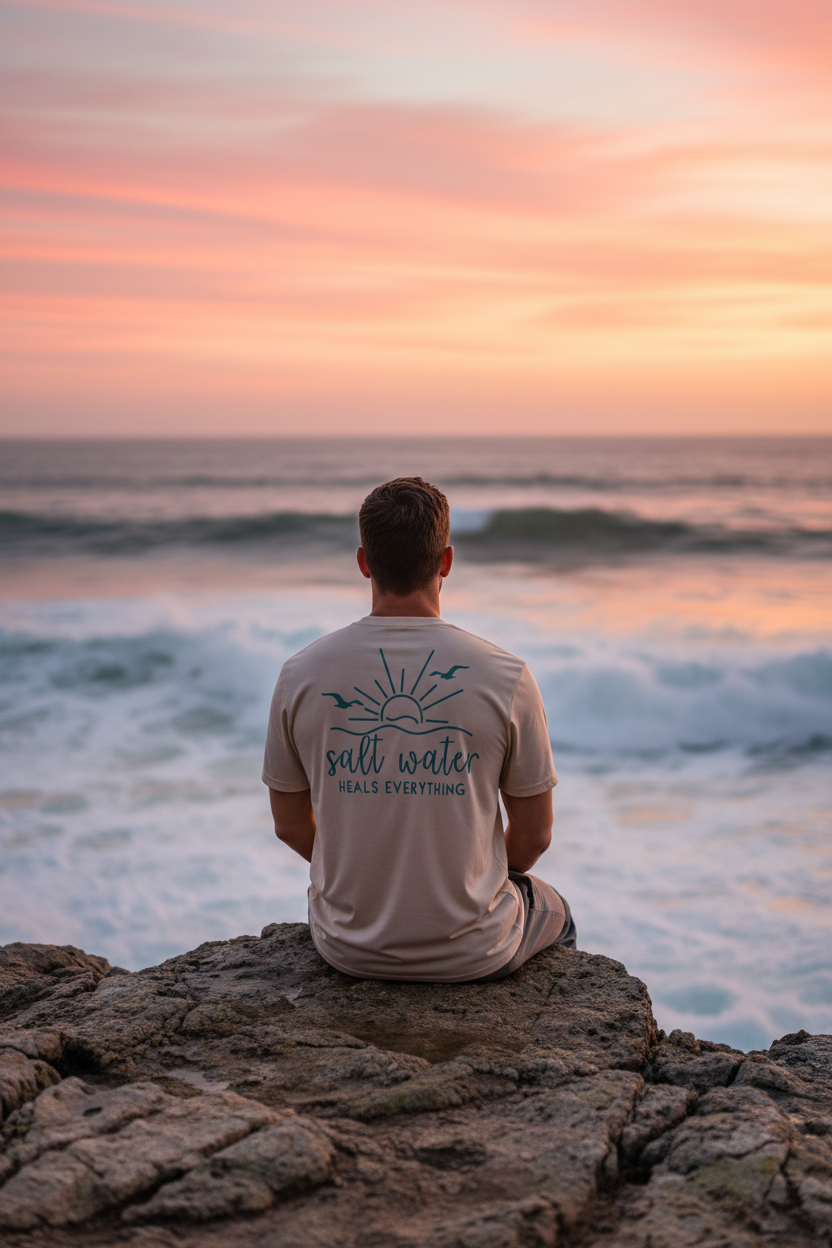 Sand Tee Back - Cliff Sunset