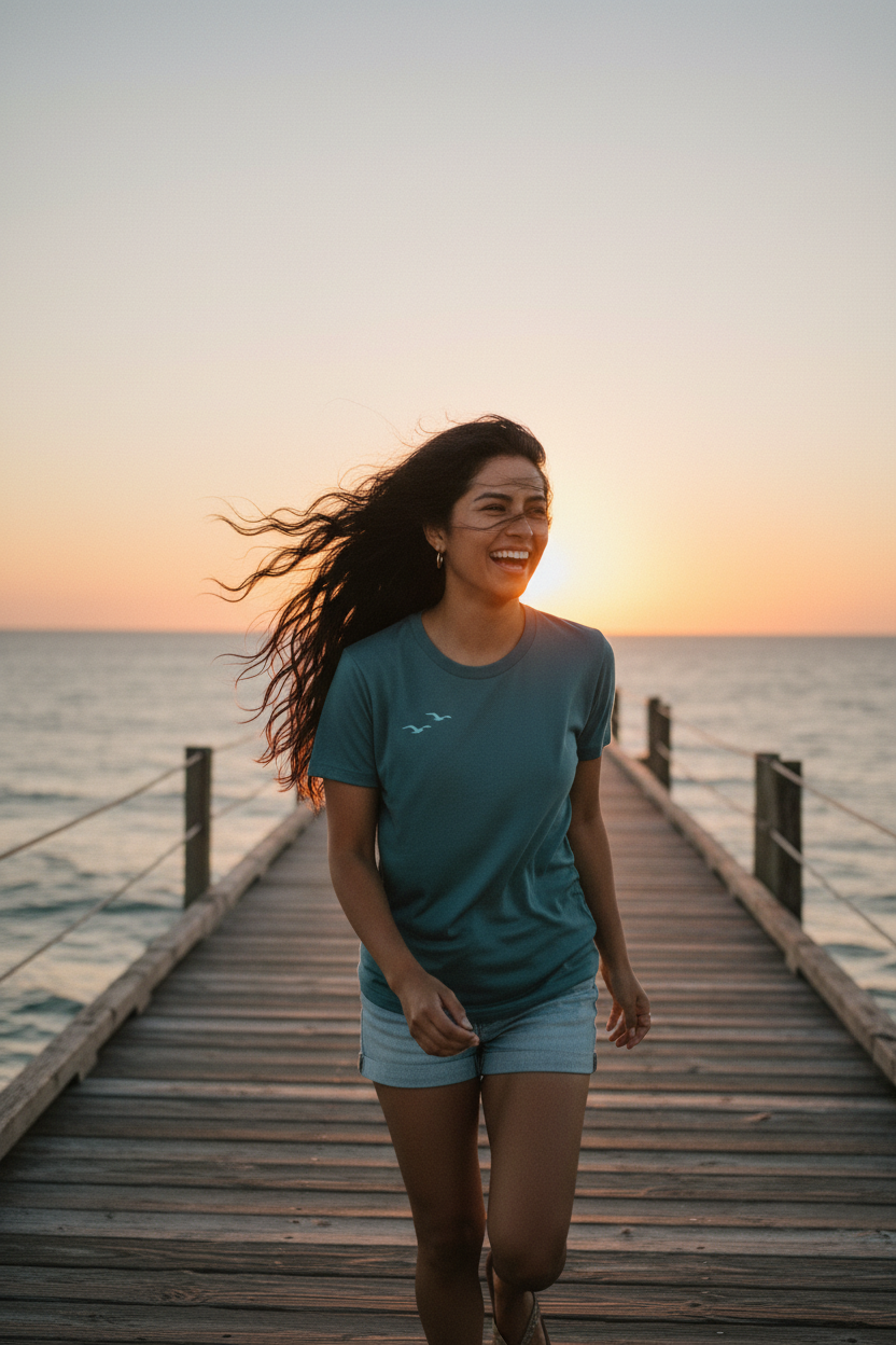 Sunset Pier - Slate Blue