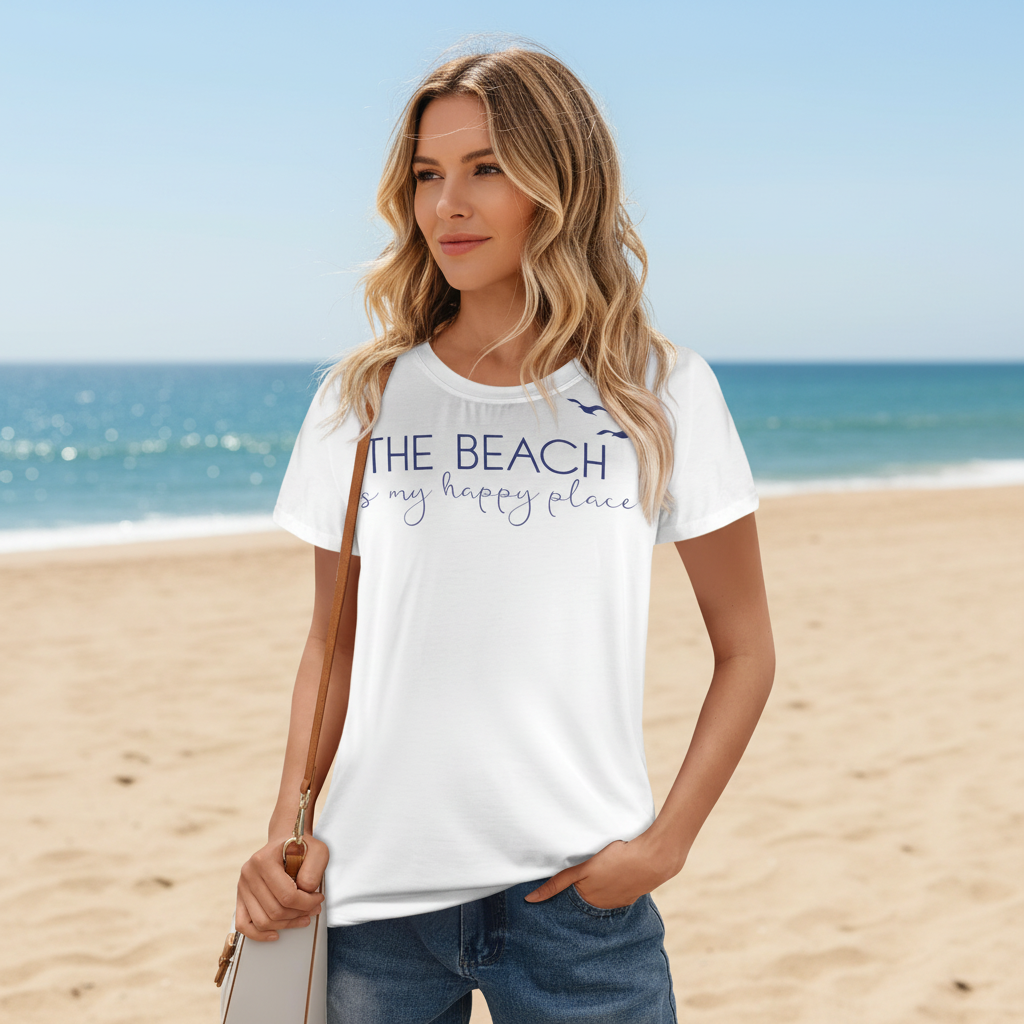 The Beach Is My Happy Place – Female Front Square