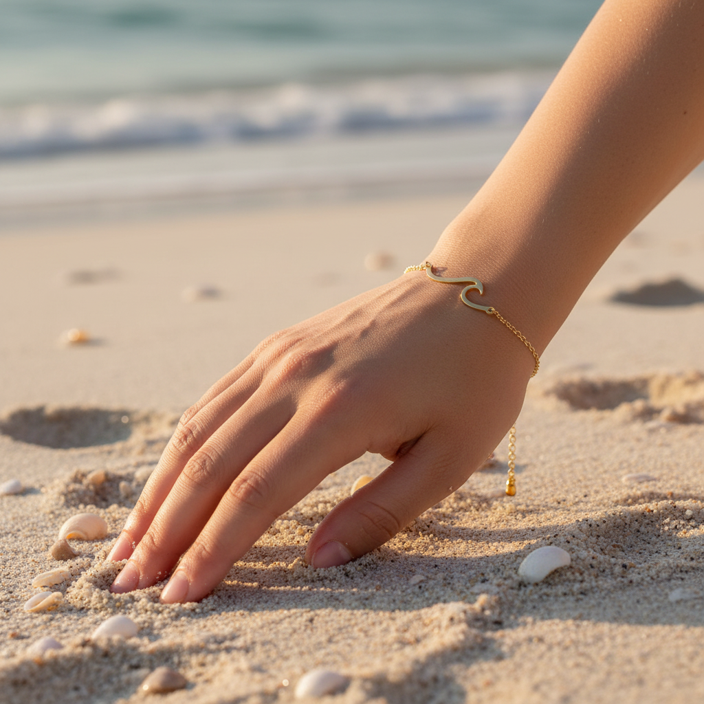 Wave Bracelet - Wrist Close Up
