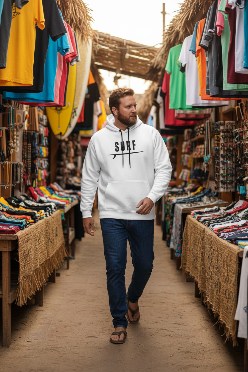 White SURF Hoodie - Outdoor Surf Market