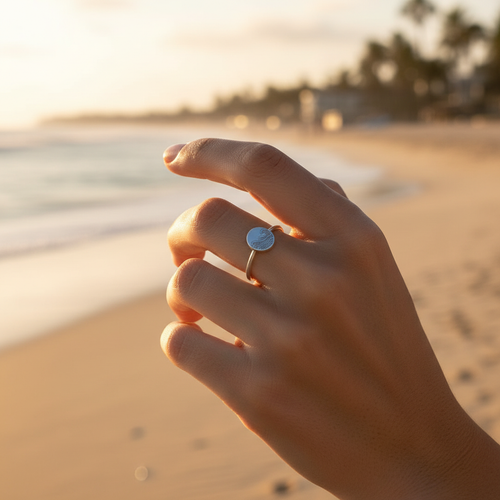 Pure Silver Sea Wave Ring
