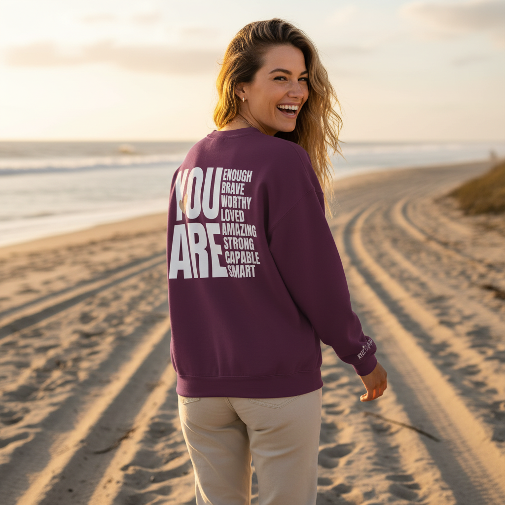 You Are Sweatshirt - Plum Candid Motion